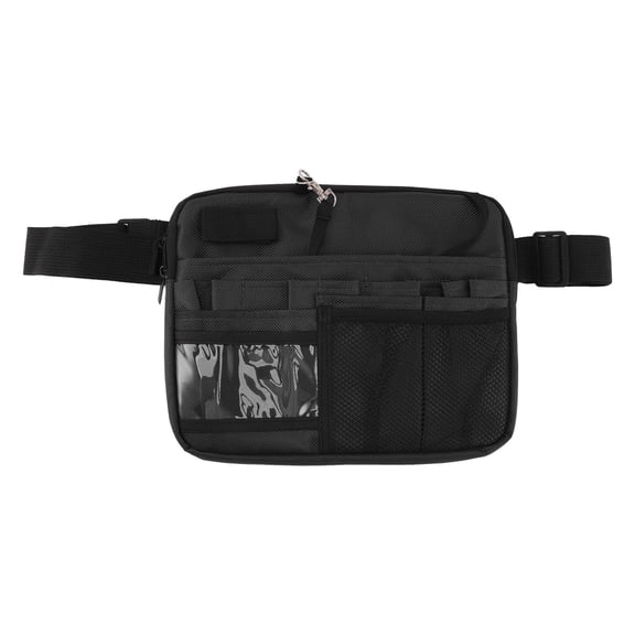 Professional Nurse Fanny Pack Multi Compartment Doctor Supplies Waist Bag Pouch for Hospital Medical Tools Shars Stethoscopes Storage Case Organizer, Black 11x8.6 Inches