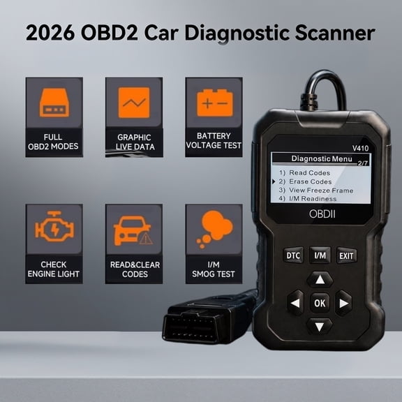 Professional OBD2 Car Diagnostic Scanner, Engine Fault Code Reader Scan Tool Support Live Data & Freeze Frame, Compatible with All OBDII Cars Model 1996 and Newer Black