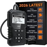 Professional OBD2 Scanner, Car Scanner Diagnostic Tool: Engine Fault Code Reader Scan Tool with Live Data/Freeze Frame for All OBDII Cars After 1996,Black
