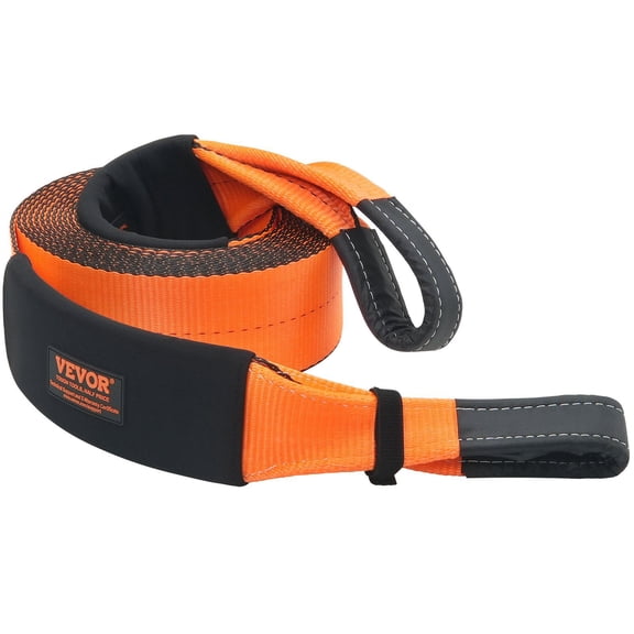 Professional Off-Road Recovery Strap 4" x 30', 46,500 lb Capacity, Triple Reinforced Ends, Tree Saver Function, All-Weather Resistance, Includes Protective Sleeves and Storage Bag