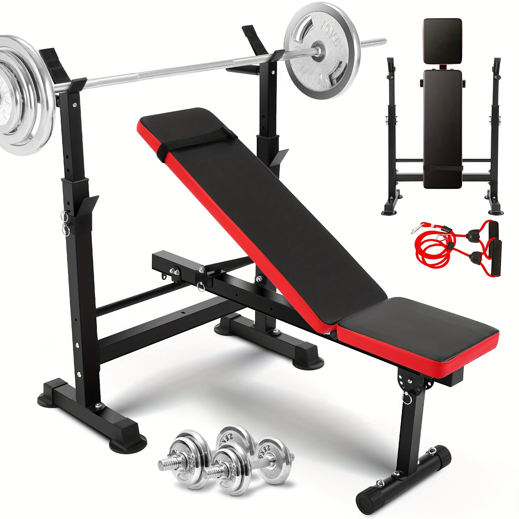 Professional All In One Weight Bench Set With Squat Rack, Adjustable ...