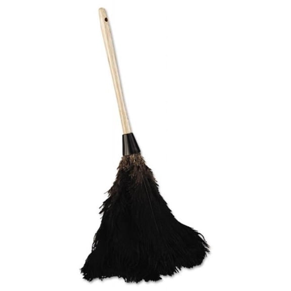 Professional Ostrich Feather Duster with 10 in. Wood Handle - Black