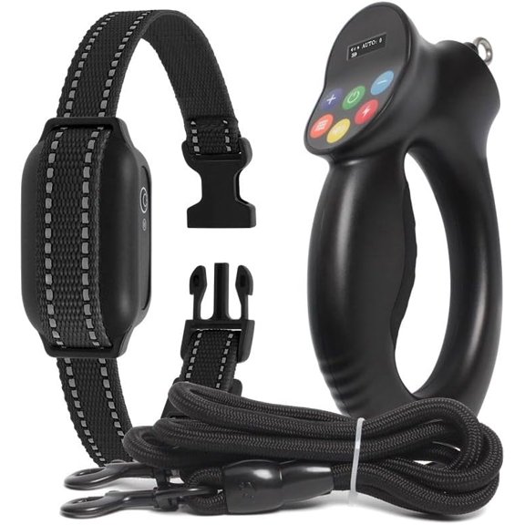 Professional Outdoor Dog Training System - 500M Remote E-Collar with Training Leash, Adjustable Vibration & Static Modes, Waterproof K9 Police Dog Training Equipment for Working Dogs