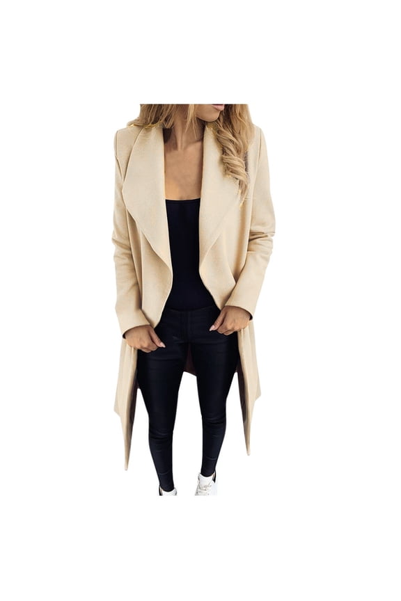 Professional Overcoat for Women for Work Fashion Warm Slim Overcoat Cardigan Winter Solid Long Sleeve Outerwear Women Blazers and Suit Jackets Blazer Jackets for Women