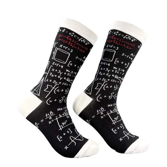 Professional Overthinker Socks Funny Sarcastic Math Graphic Novelty Footwear For Ladies
