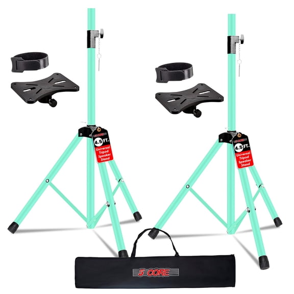 Professional PA Speaker Stand Pair - Adjustable Height 31 to 54 Inches, Heavy Duty Steel Tripod with 35mm Insert, Holds Up to 132 Lbs for DJ, Studio, Live Sound Speaker Mount
