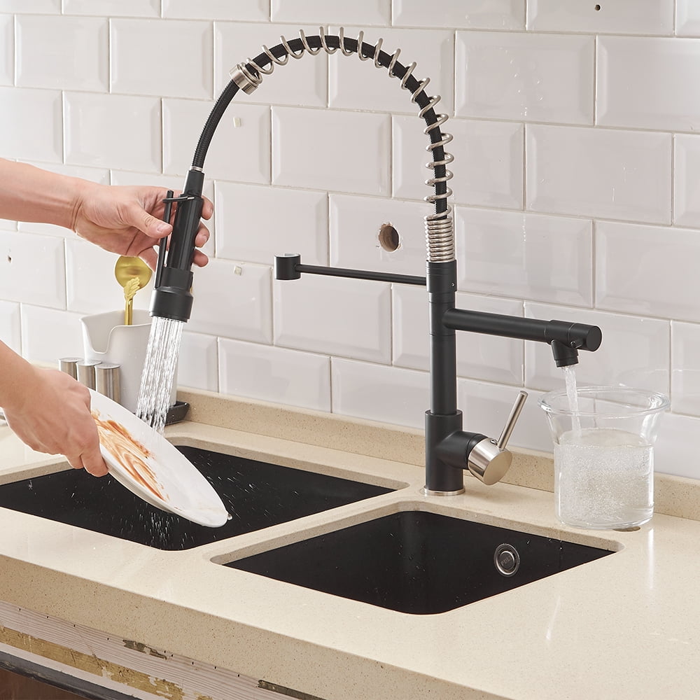 Professional PNGCAN Commercial Kitchen Faucet with Powerful Pull Down
