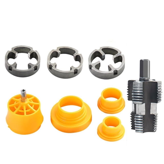 Professional PVC Thread Maker Tool for Electric Drill Includes 3 Die Size for Home Renovation and Plumbing Repair Tasks