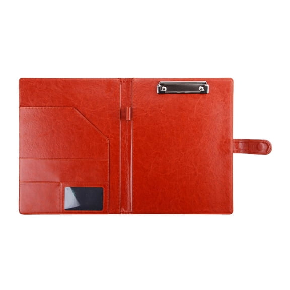 Professional Padfolio with Clipboard, Legal Pad Holder for A4 Letter Size, Faux Leather Portfolio Folder Binder, Interview Resume Folders for Notepad, Resume, Writing Pad for Office Conference (Blue)