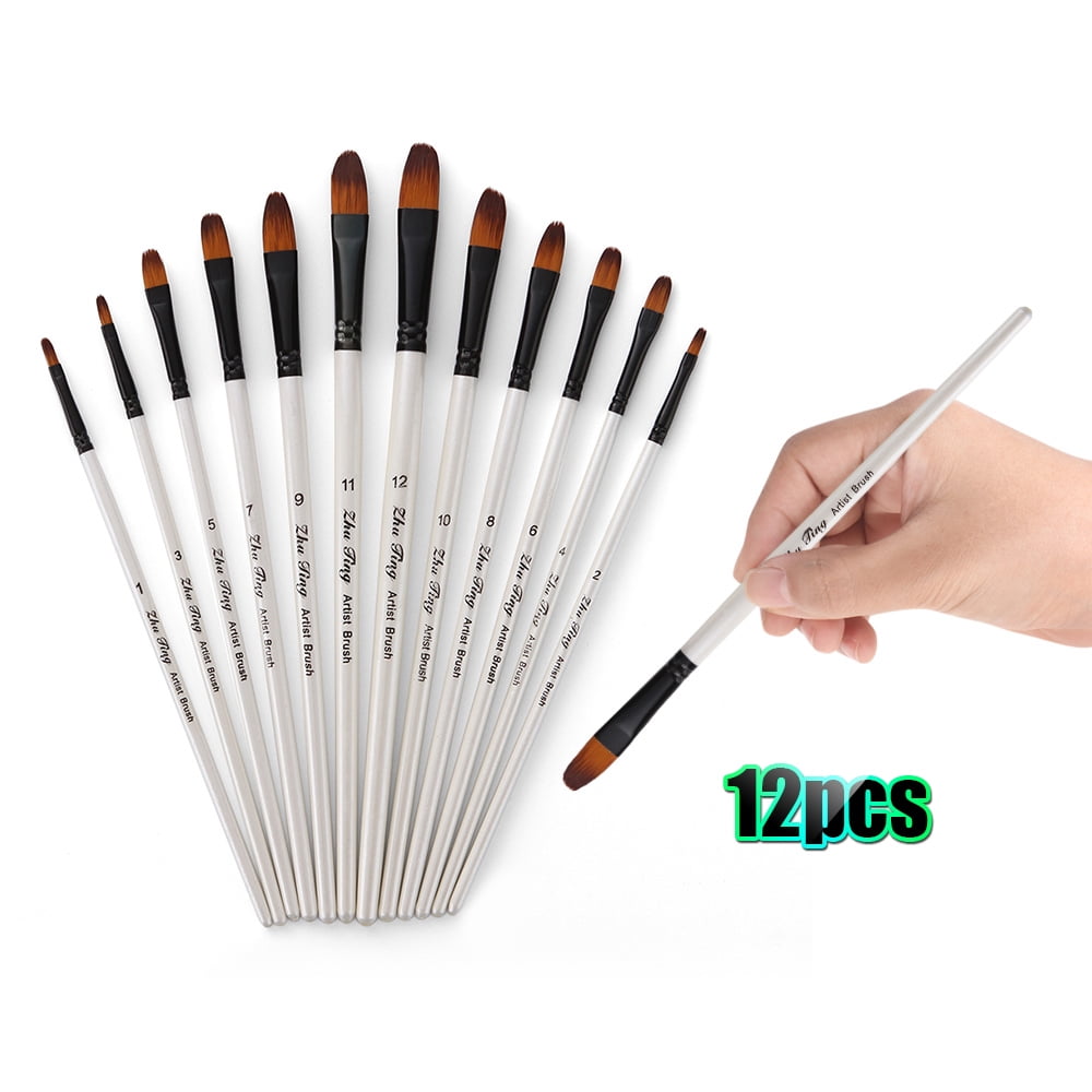 10 Pcs Flat Paint Brushes, 1 Inch Oil Painting Brushes Moderate Hardness  Paint Brushes Watercolor Acrylic Paint Brush for Acrylic Watercolor Oil