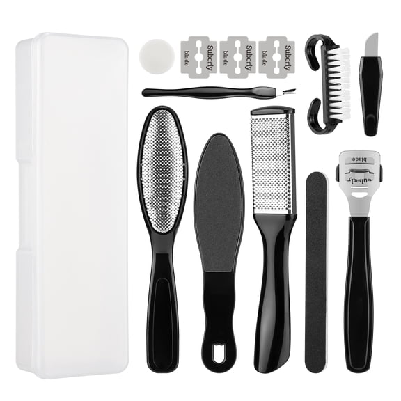 Professional Pedicure Kit Callus Remover for Feet, Foot File & Callus Shaver Set, Stainless Steel Hard Skin Remover, Dead Skin Remover, Foot Care Tools, Foot Spa Pedicure Supplies with Travel Case