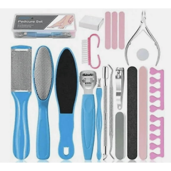 Professional Pedicure Tools Set – 20 in 1 Foot Files Callus Remover Pedicure Kit – Nail Care Grooming Set for At-Home & Salon Use