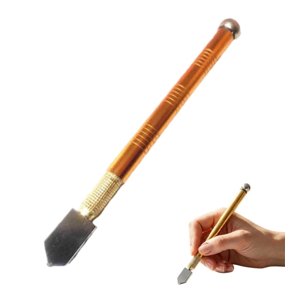 Professional Pen-Style Roller Glass Cutter, Hard Roller Cutting Tool with Tapping Ball, Non Slip Handheld Scriber for Glass Mirror Ceramic Tile DIY Home Improvement Cutting Tool (2)