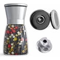 thumbnail image 1 of Professional Pepper Grinder - with Germany Hardened Carbon Steel Mechanism Rotor, Refillable Pepper Mill 6OZ Glass Adjust Coarseness (1PCS-Sliver-304）, 1 of 6