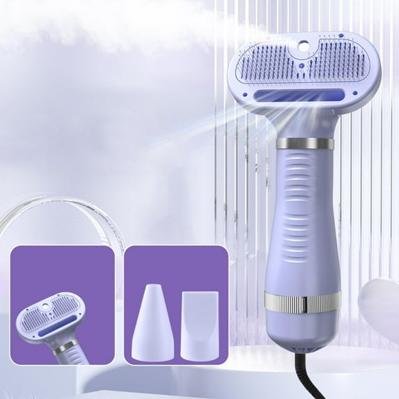 Professional Pet Hair Dryer Brush with Mist Sprayer - 600W Dog Grooming Kit | 6-Speed Deshedding Brush for Cats & Dogs | USB Charging Pet Grooming Tools (Sky Blue/Gold/White/Purple/Green)