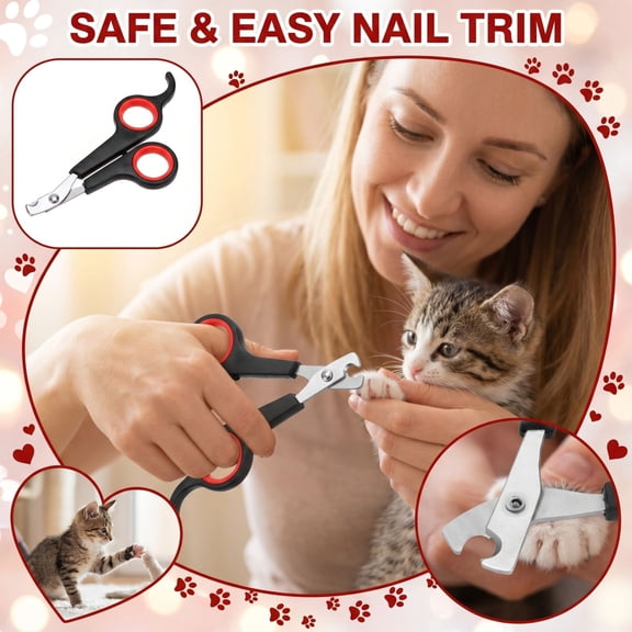Professional Pet Nail Clipper, Cat Nail Trimmer Sharp Blade for Small Breed Puppy Kitten Bunny, Dog Claw Care Scissors, Small Animal Grooming Tool, Heavy Duty Bird Claw Nipper Pet Supply