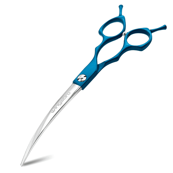 Professional Pet Scissors, Blue Down Curved Dog Grooming Scissors, Stainless Steel Grooming Shears