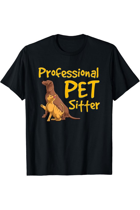 Professional Pet Sitter Dog Walker Design T-Shirt Size S-5XL