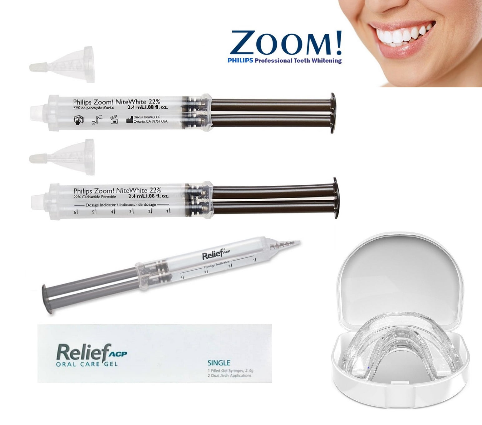 Professional Philips Zoom Teeth Whitening Kit 22% Nite White - One ...