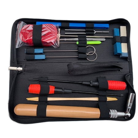 Professional Piano Tuning Kit 16Pcs Piano Tuner Tool Set Including Tuning Wrench Lever Felt Piano Repairing Accessories