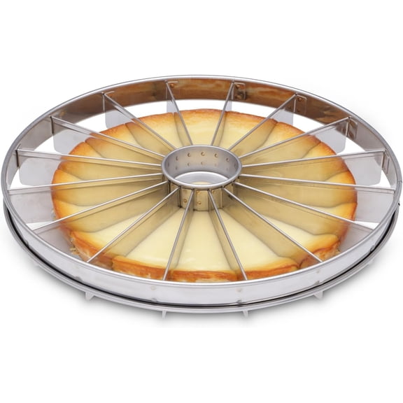 Professional Pie Slicer and Cake Divider | Stainless Steel Pie Portion Cutter Press Cake Marker Evenly16 Portions