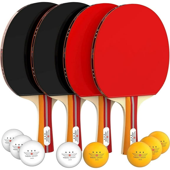 Professional Ping Pong Paddle Sets, 2 Paddle or 4 Paddle Table Tennis Set with Tournament Quality Balls and Carry Bag/Storage Case, Table Tennis Equipment & Ping Pong Accessories