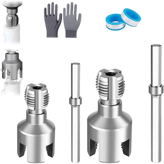 Professional Pipe Thread Cutting Tool - 2026 New Integrated Internal & External Pipe Threading Tool, 1/2" 、3/4" Dies, For Rapid Leak Sealing in Industrial Maintenance and DIY Renovations 2Pcs