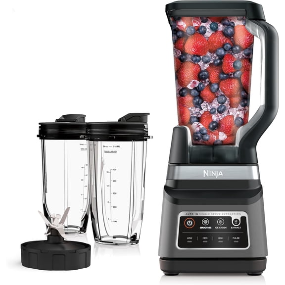 Professional Plus DUO Blender 1400 Peak Watts 3 Auto-IQ Programs for Smoothies Frozen Drinks & Nutrient Extractions 72-oz Total Crushing Pitcher & 2 24 oz To-Go Cups Black