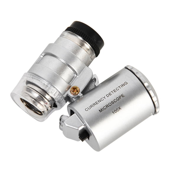 Professional Pocket Size Microscope with LED Light For Coin Stamps Appraisal Includes Leather Case