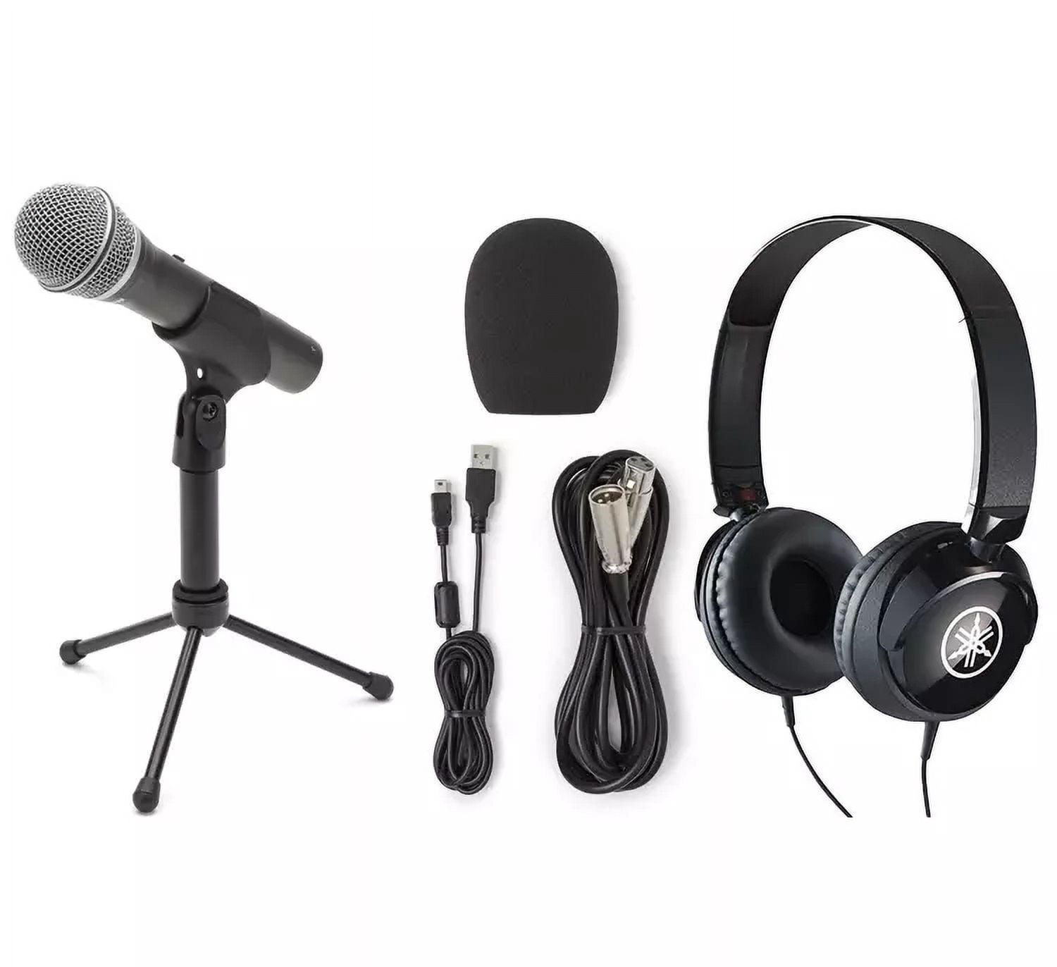 Professional Podcasting Mic Bundle Samson Q2U USB/XLR Dynamic Mic + HPH-50 Headphones for Podcasting