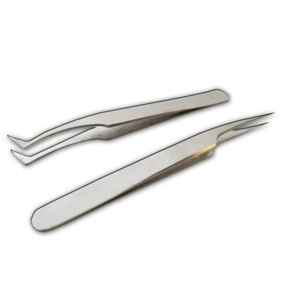 Professional Pointed Ingrown Hair Splinter Tip and Curve Tweezers Set