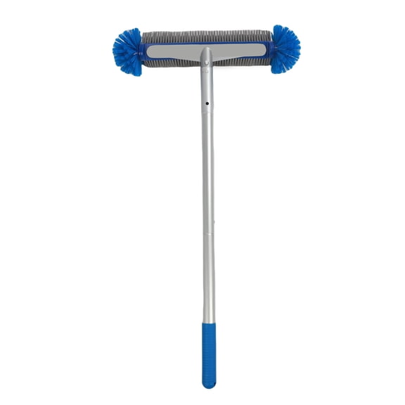 Professional Pool Cleaning Tool Set with 8 Heavy Duty Extension Poles Dual Brushes and Mesh Net Leaf Skimmer Kit 360 Degree High Efficient Swimming Pool Maintenance Supply for Spas and Hot Tubs