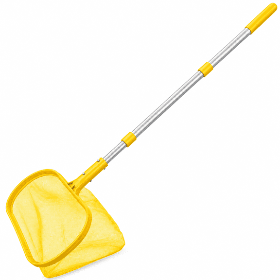 Professional Pool Skimmer Net, Upgraded Large Capacity Pool Leaf Skimmer for Fine Debris, Extra Wide Scoop Edge with Reinforced Grid Structure, Yellow