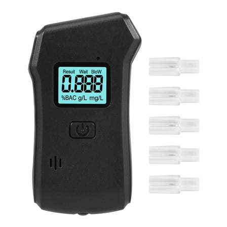 Professional Portable Alcohol Tester High Precision Digital Display Breath Alcohol Meter with LED Flashlight 2 Mode for Personal Use