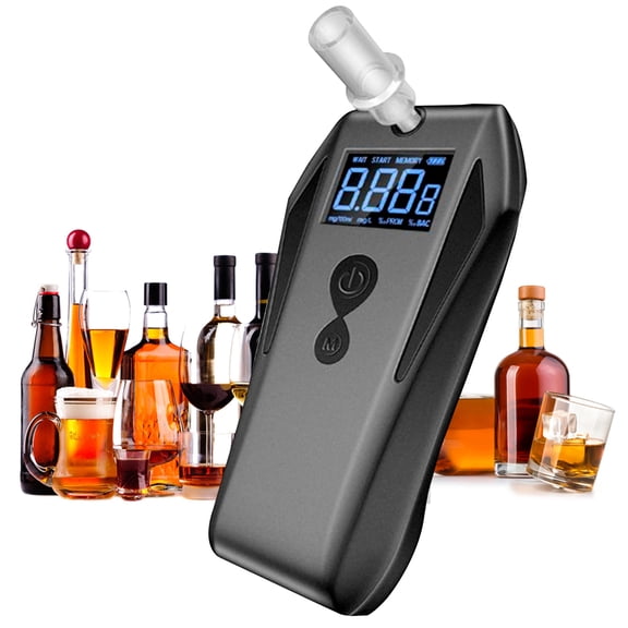 Professional Portable Breathalyzer Breath Alcohol Tester Analyzer and breathalyzer to test alcohol with 10 Mouthpieces