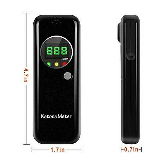 Professional Portable Ketone Breath Meter, Ketone Breath Tester, Digital Ketone Breathalyzer with 10 Mouthpieces
