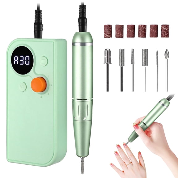 Professional Portable Nail Drill Kit Rechargeable Nail Machine Electric Cordless E-File Nail Drill Set with 7 Nail Bits, Manicure Pedicure Tool