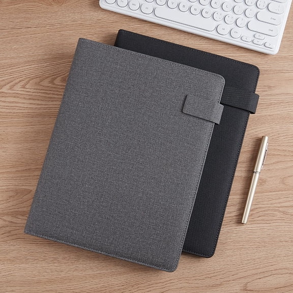Professional Portfolio Binder | A4 Document Organizer with Zipper Closure | Multi-Functional Padfolio for Business Meetings, Conferences & Office Use | Fabric File Folder for Contracts, Proposals