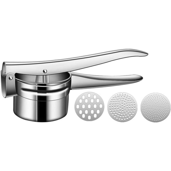 Professional Potato Ricer, 3 Interchangable Stainless Steel Ricing Disc Sizes, Large Capacity Ricer, Stainless Steel Manual Press, Kitchen Tool