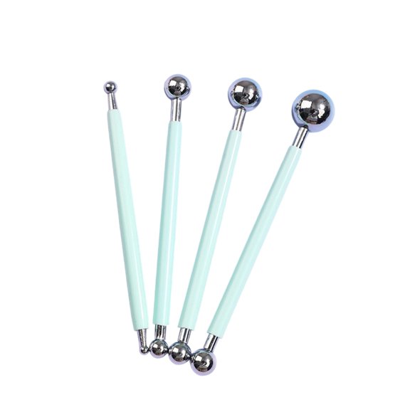 Professional Pottery Tool Set 4Pcs Double Ended Pottery Clay Texturing and Dotting Tool Ceramic Carving Tool