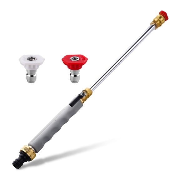 Professional Power Washer Attachment Hose Nozzle With 2 Size Brass Nozzles For Garden Patios Maintenance Car Washing