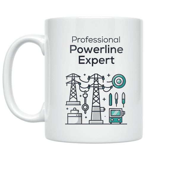 Professional Powerline Expert Diagram - Powerline Enthusiast - 11 oz Ceramic Coffee Mug