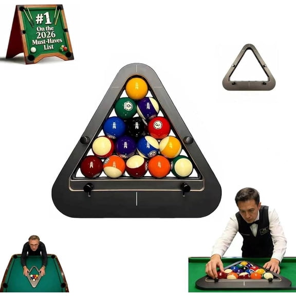 Professional Precision Pool Rack System - Convertible Pool Triangle & Rack 8 Ball for Standard Billiard Balls, Heavy-Duty Rack Pool for Home/Bar/Club Use(xxw)