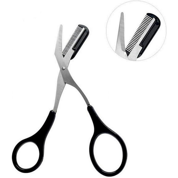 Professional Precision Trimmer Eyebrow Scissors Remover Beauty Tool with Comb and Non Slip Finger Grips