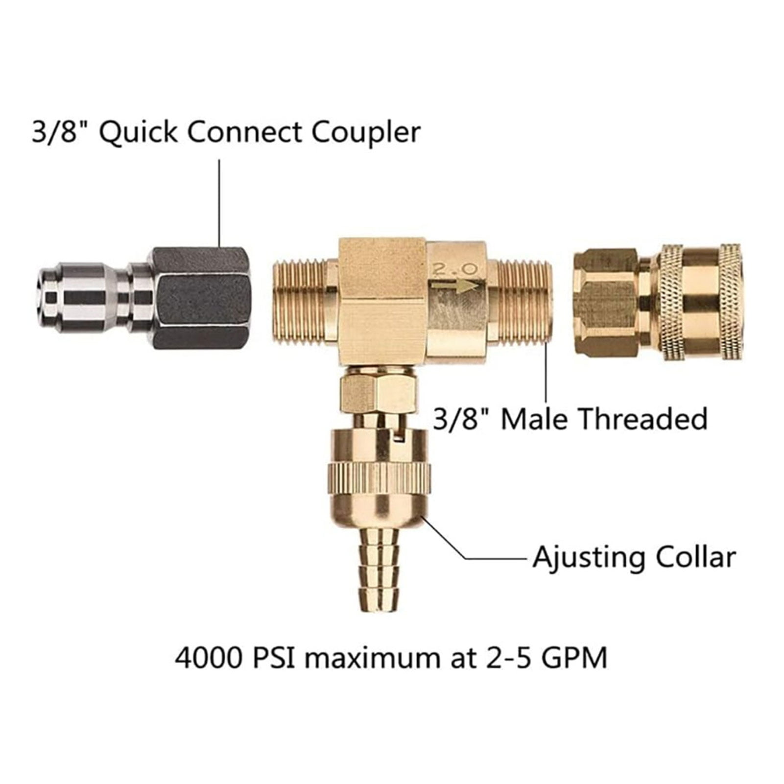 Professional Pressure Washer Soap Injector Kit, 9.8ft Hose, Adjustable ...