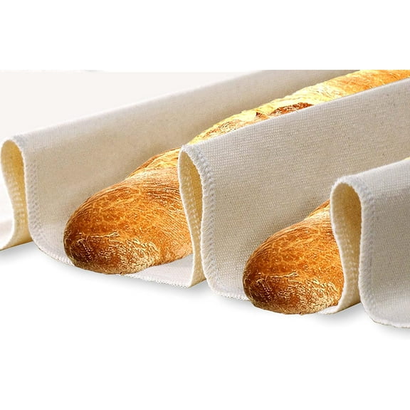 Professional Proofing Cloth, Thick Bread Bakers Couche, 100% Natural Cotton Heavy Duty Dough Couche for Homemade Baking French Breads, Shaping Tool for Baguette, Loaves & Ciabatta (17"x14")