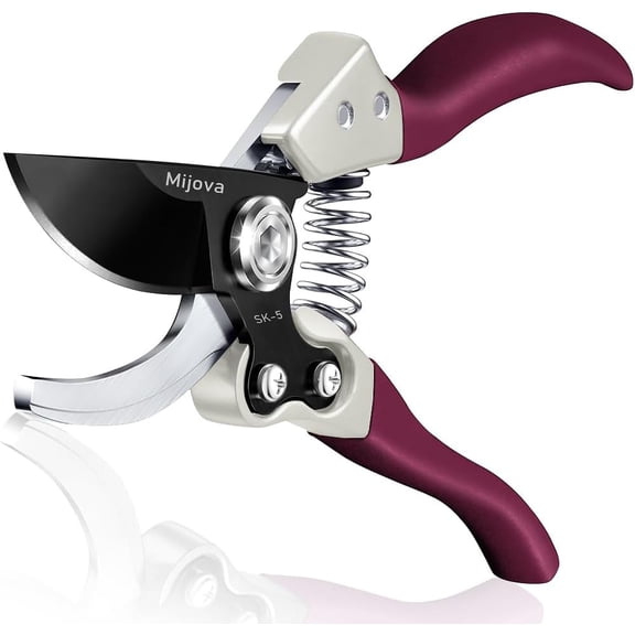 Professional Pruning Shears, Heavy Duty Garden Scissors & Flower Trimmers, Ultra Sharp Japanese SK5 Blade, Ergonomic Handle, Garden Pruners with Arthritis, Perfect Gardening Clippers (purple)