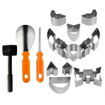 Professional Pumpkin Carving Kit With 10 Stainless Steel Tools, 20 Halloween Stencils, And Scoop For Easy Jack O' Lantern Making And Halloween Decorations