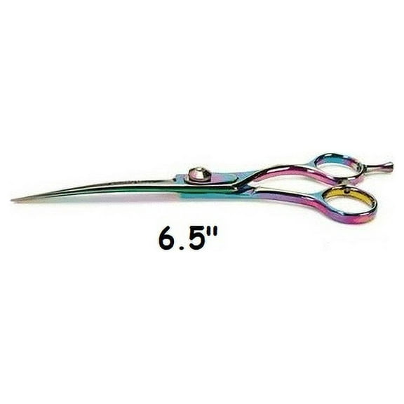 Professional Quality Dog Grooming Rainbow Series Curved Steel Shears Pick Size (6.5")