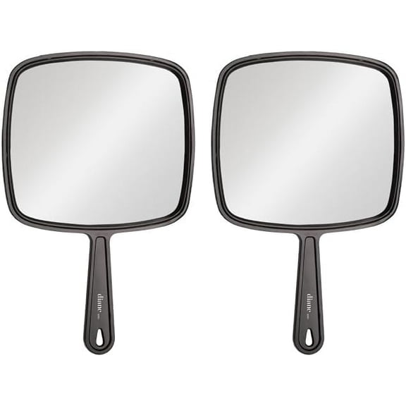 Professional Quality Hand Mirror – Hand Held Mirror with Handle, Single Sided Vanity Makeup Mirror for Women, Men, Salon, Barber, Shaving, and Travel, Medium In Black